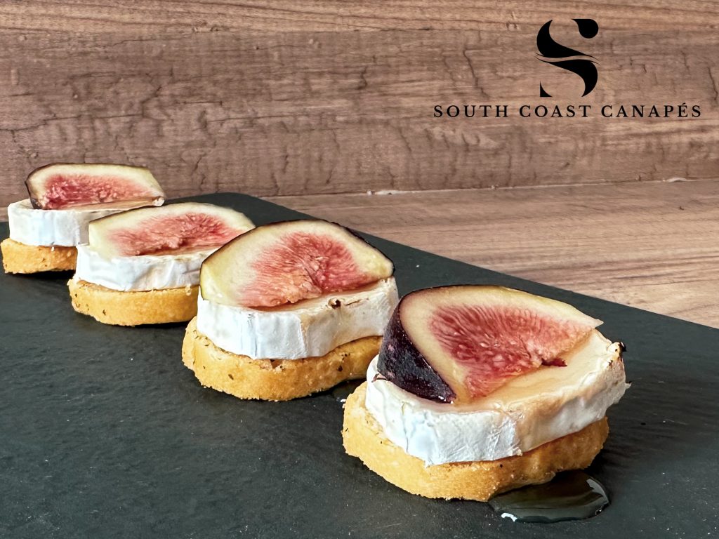 Fig, goat cheese and honey crostini
