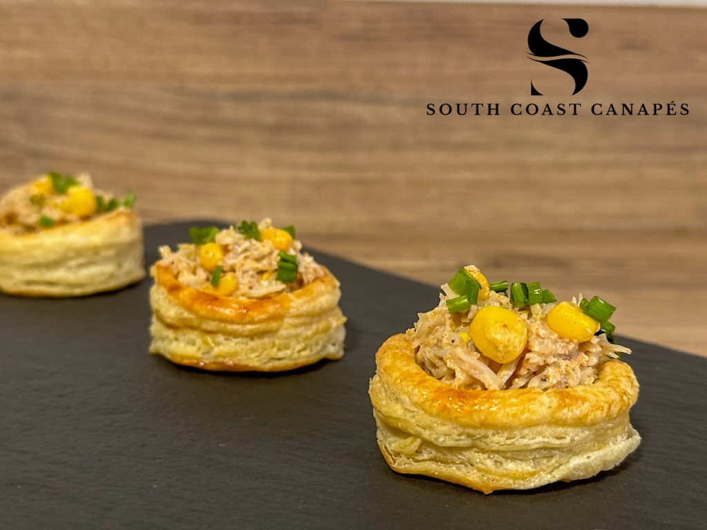 Curried crab and sweetcorn vol-au-vent