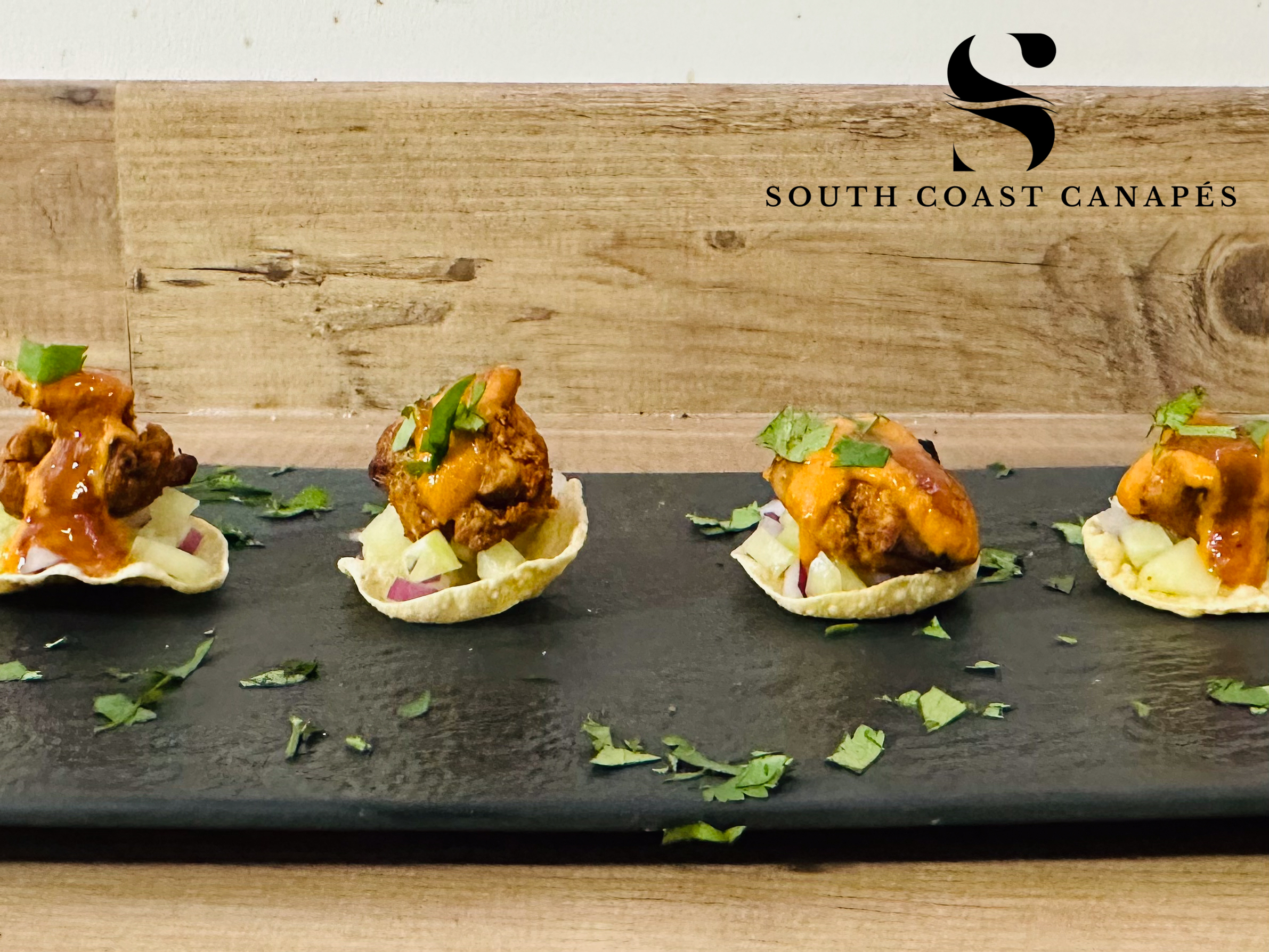 Chicken tikka, onion salad, mango chutney poppadom