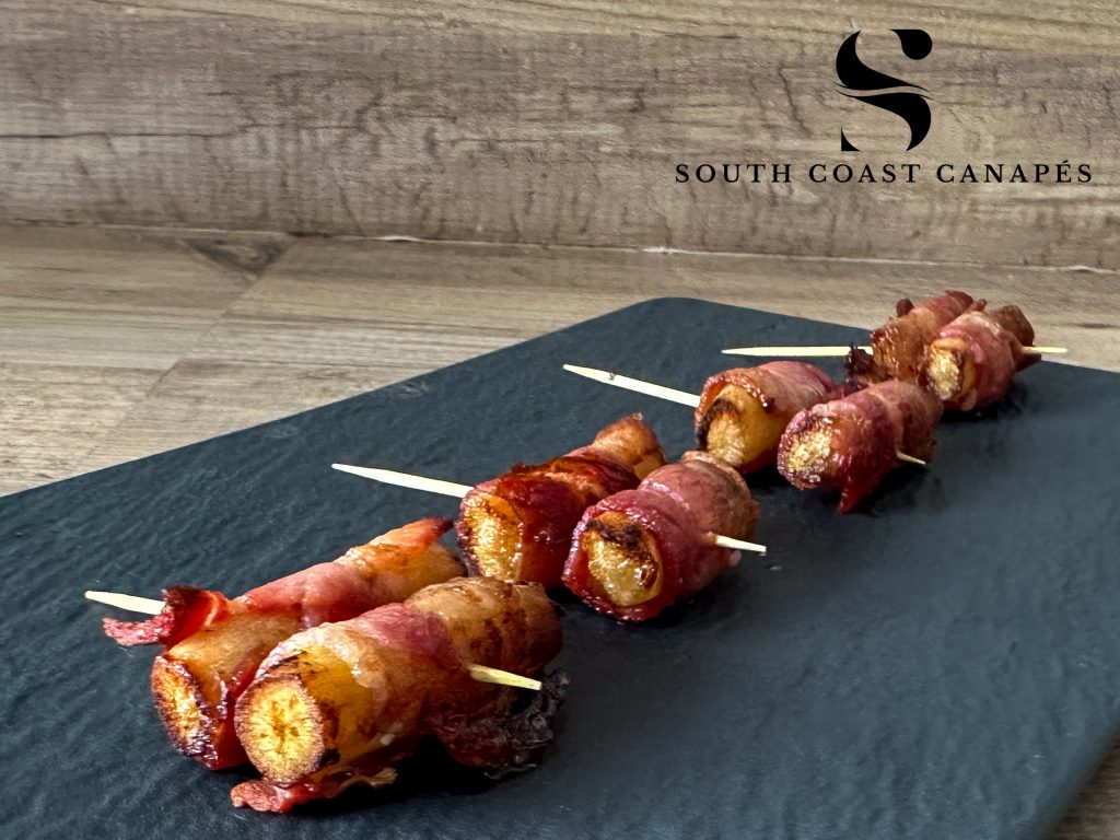 Parma ham wrapped salsify